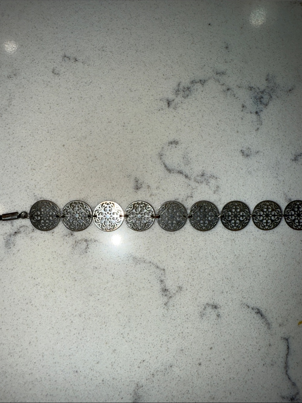 Silver Filigree Disc Choker